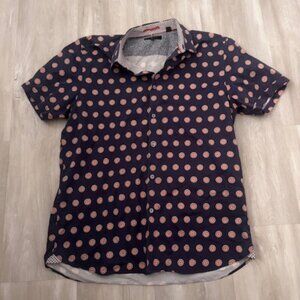 Ted Baker London Short Sleeve Button Down Shirt Men's Blue Floral size large